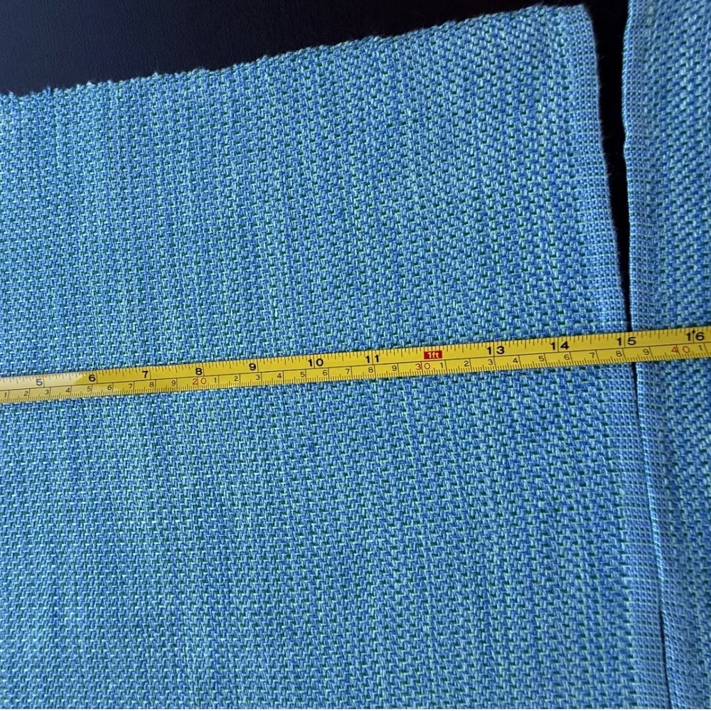 Set of 4 Woven Blue Green Placemats Rectangular Textured Table Linens 19x14